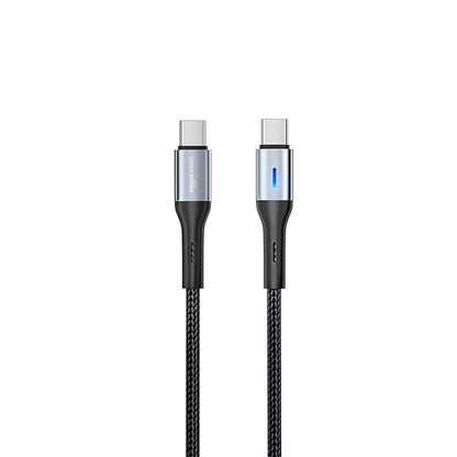 amazon basics Type C To Type C Braided 60W Charging Data Cable (Black/Blackish Green - 1.2 Meter), Black