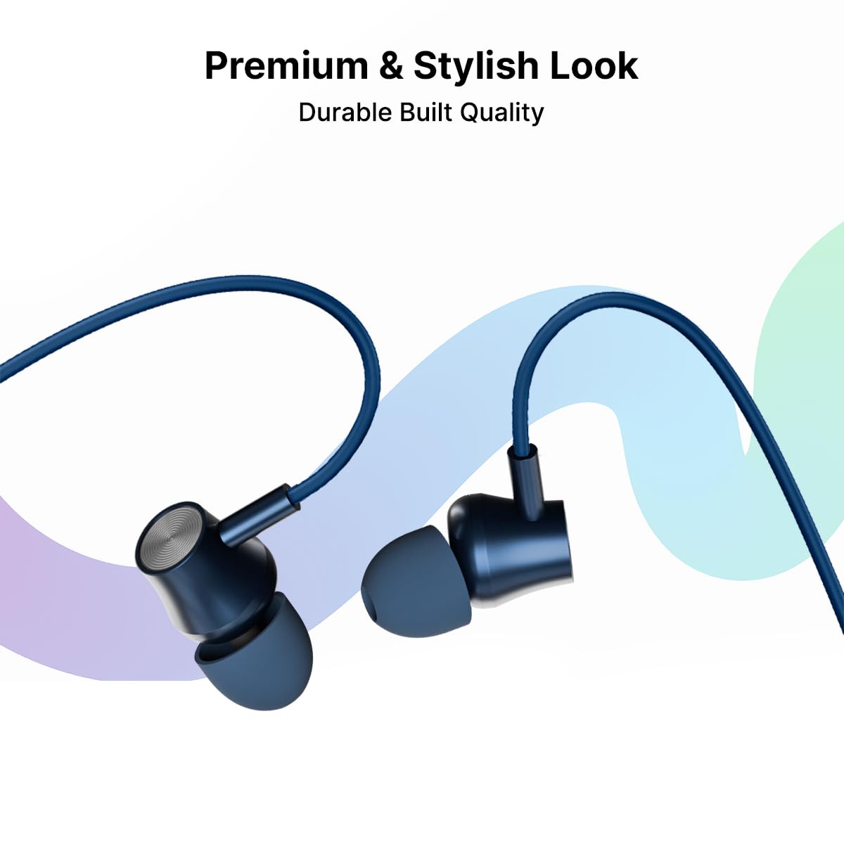 pTron Tangent Evolve w/ 50Hrs Playtime,HD Mic,Pristine Sound,14mm Drivers,Bluetooth V5.3 w/Dual-Device Pairing Wireless Neckband,Magnetic Buds,Voice Assistant,Type-C Charging & IPX4 (Blue) |in_Ear