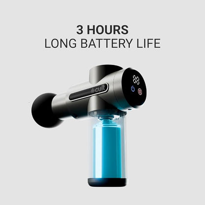 Cult Impact Edge Deep tissue massage gun, Dual Hot and Cold therapy head, 6-speed intensity, Silicone round head, Full body gun massager machine
