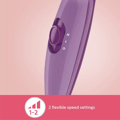 Philips HP8100/46 Compact Hair Dryer| 2 Flexible heat setting| ThermoProtect prevents overhearting | 1000 Watts- Purple
