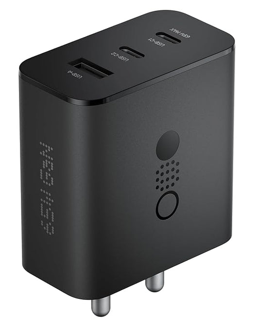 CMF by Nothing 65W Fast Charger Adapter GaN Technology Charging with Triple Output 3A Multiport Mobile Charger for Nothing Phone Samsung Oneplus Laptop MacBook Pro Air iPhone 15 14 13 Series