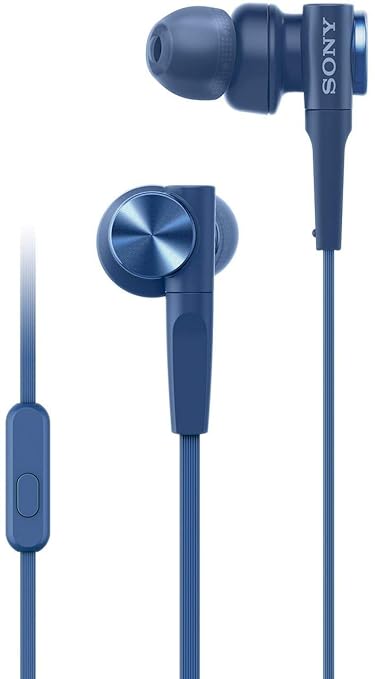 Sony Premium MDR-XB55AP in-Ear Extra Bass Wired Headphones with Mic (Blue)