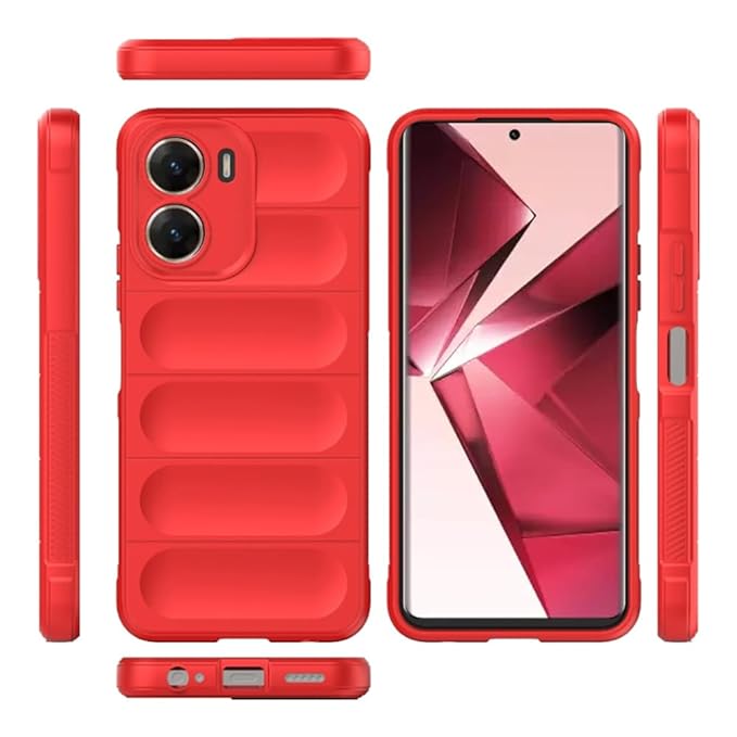 Amazon Brand- Solimo Basic Case for Vivo V29e 5G (Silicone_Red)