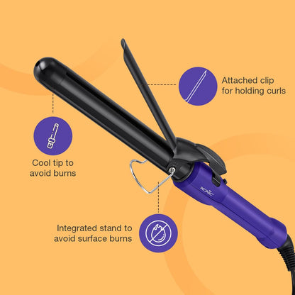 IKONIC Curl Me Up- 28mm Purple Hair Curler for Women, Professional Curler Machine for Salon Style Hair