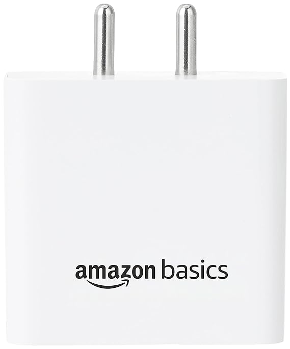 Amazon Basics High Power 65W Mobile/Laptop Charger Dual Port Output with Type-C Charging Cable (White)