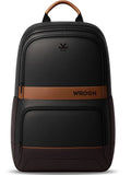 WROGN Medium 30 L Laptop Backpack Classic Anti Theft Faux Leather Office/Travel/College with 15.6" Sleeve for Men (Black, Brown)