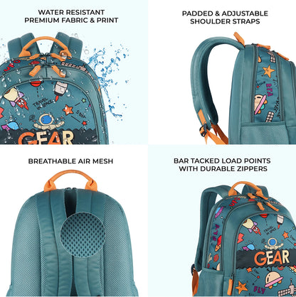 Gear Medium 23 L Backpack Cartoon Space 17" (Green)