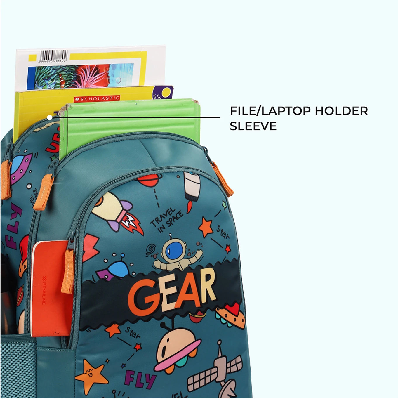 Gear Medium 23 L Backpack Cartoon Space 17" (Green)