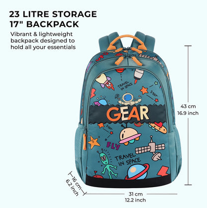 Gear Medium 23 L Backpack Cartoon Space 17" (Green)