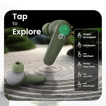 ONYZE ON901-ARMOR Gaming Earbuds, in Ear TWS,50HPlaytime,13mm Driver,Made in India,QuadMic-ENC,IPX5, Touch Control, Fast Pair,BT5.3