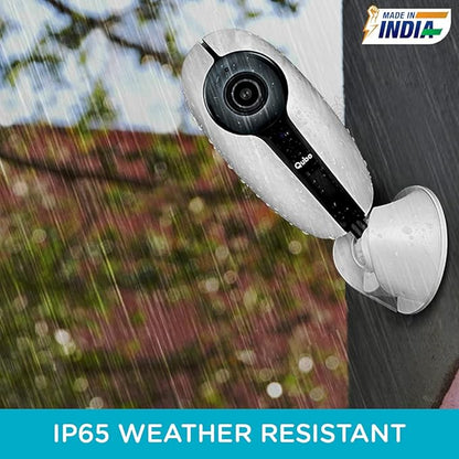 Qubo Outdoor Security Camera (White) from Hero Group | Made in India | IP65 All-Weather | 2MP 1080p Full HD | CCTV Wi-Fi Camera | Night Vision | Mobile App Connectivity | Cloud & SD Card Recording