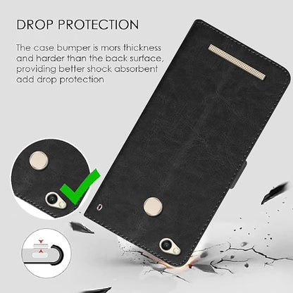 Amazon Brand- Solimo Flip for Mi Redmi 3S Prime (Leather_Black)