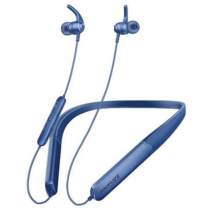 Promate High-Fidelity Wireless Neckband Earphones with 200-hour Playtime, ENC Call Noise Cancellation, Multi Connection with Two Devices, Bluetooth V5.4, Omni-Directional Mic, IPX5 Water- Resistance