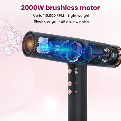 AGARO BLDC Professional Hair Dryer, Brushless Motor, Ionic technology, Hair Dryer