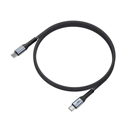 amazon basics Type C To Type C Braided 60W Charging Data Cable (Black/Blackish Green - 1.2 Meter), Black