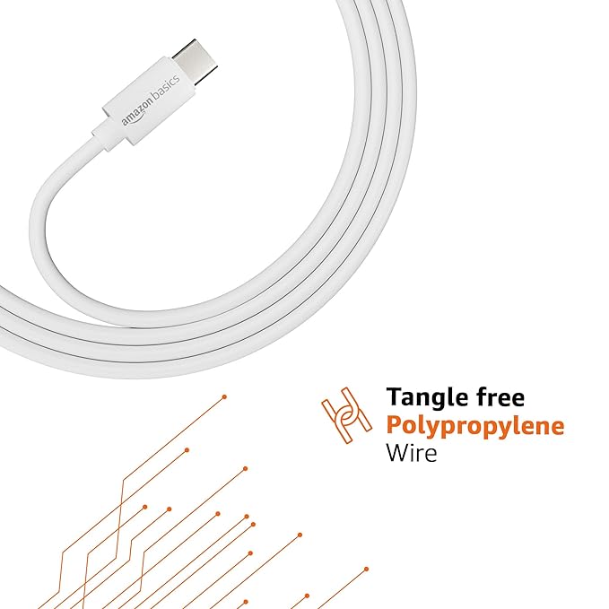 amazon basics Type-C To Type-C 45W Fast Charging And 480 Mbps Data Sync Cable (1.2 M), White