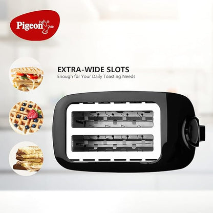 Pigeon by Stovekraft 2 Slice Auto Pop up Toaster. A Smart Bread Toaster for Your Home (750 Watt) (black)