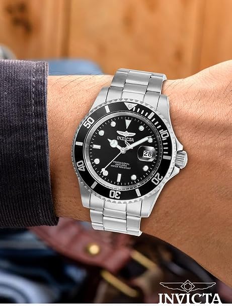 Invicta Analogue Black Dial Men's Watch-26970Collection: Pro Diver Color: Black Dial Color: Black Dial Material: Sunray Band Color: Stainless Steel