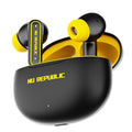 Nu Republic Epic ANC TWS Earbuds with Upto 64 hrs Playtime, 13mm Neodymium Driver, XBass® Technology, ANC + ENC Quad Mics, Hall Sensor Function, Dual Mode (Game/Music), Fast Charging - (Black/Yellow)