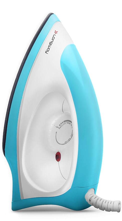 Longway Kwid Light Weight Non-Stick Teflon Coated Dry Iron, Electric Iron for Clothes | 2 Years Warranty (1100 Watt, Black)