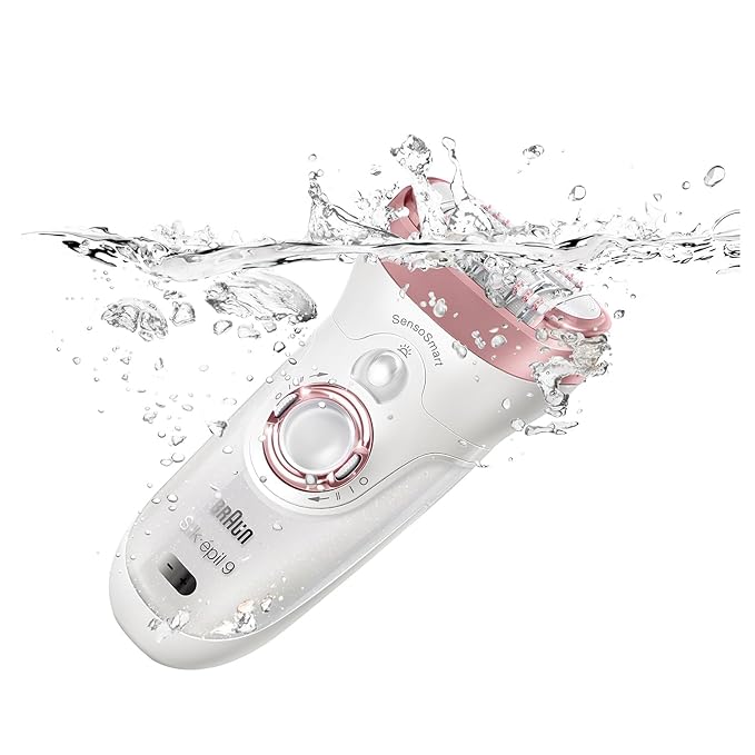 Braun Silk-epil 9 9-720, Epilator for women,Women Shaver & Trimmer, Cordless Wet & Dry Epilation for long lasting hair removal & smooth skin with Sensosmart technology, Less Pain, Waterproof