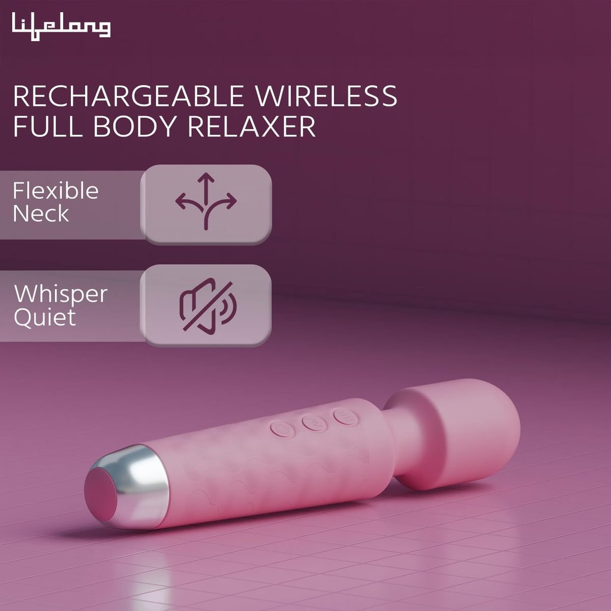 Lifelong Massager Machine for Women -Rechargeable Wireless Mini Body Massager with 20 Vibration Modes,Fast Charging, 8 Speeds and Water Resistant-Massager Machine for Full Body