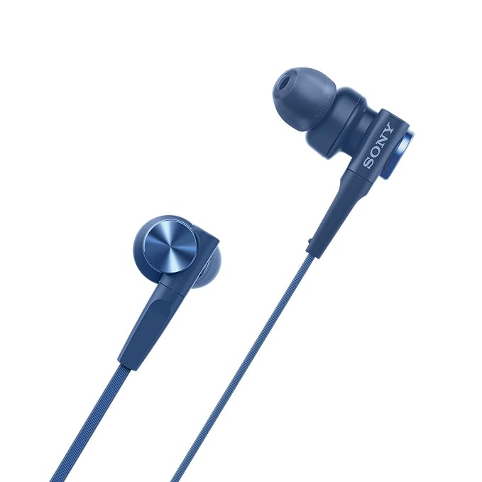 Sony Premium MDR-XB55AP in-Ear Extra Bass Wired Headphones with Mic (Blue)