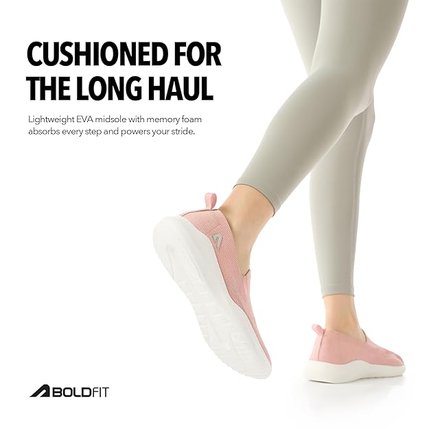 Boldfit Shoes for Woman Soft Sole Women Shoes Memory Foam Walking Shoe for Women Slip on Shoe Woman Anti Skid Foot Wear for Ladies for All Day Walking