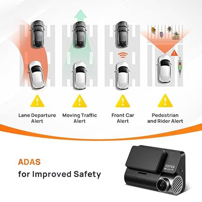 70mai A810 True 4K HDR Dual Dash Cam, Built-in GPS Logger, ADAS, Sony Starvis2 IMX678, 150° Wide, Optional Parking Mode with Motion Detection & Time Lapse, Upto 256GB Supported