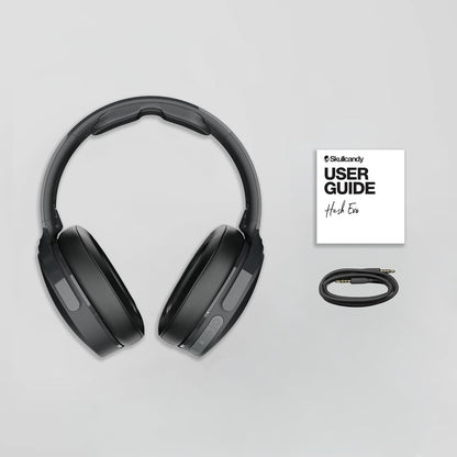 Skullcandy Hesh Evo Over-Ear Wireless Headphones, 40mm Drivers, 36Hr Playtime + Rapid Charge, Flat-Folding and Collapsible, Light Weight Heavy Audio Bass, Work with Android and iOS- Black