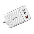 Lifelong 45 W GaN 3 A Dual Port Mobile Charger (Glacier White)