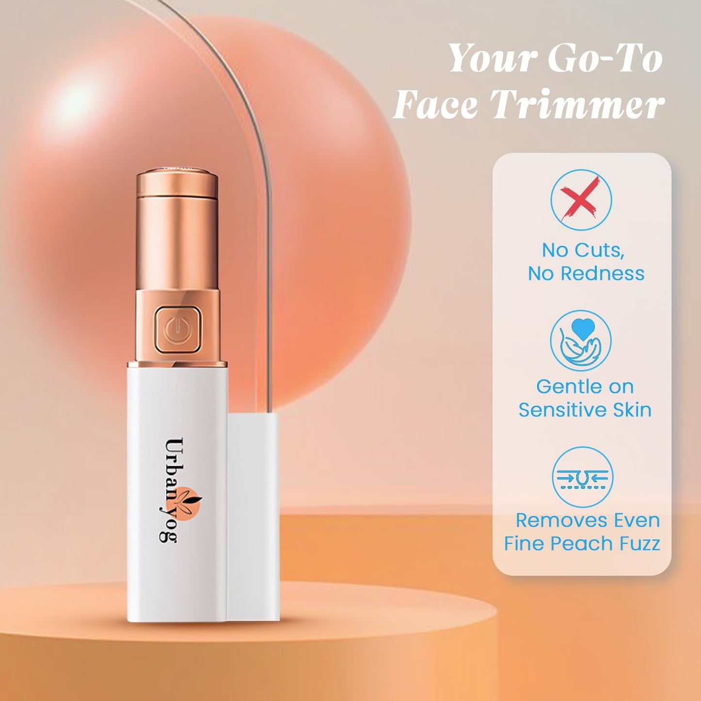 Urban Yog Facial Hair Removal Machine for Women | Epilator Facial Hair Removal | Electric Painless Face Hair Remover | Rechargeable & Portable