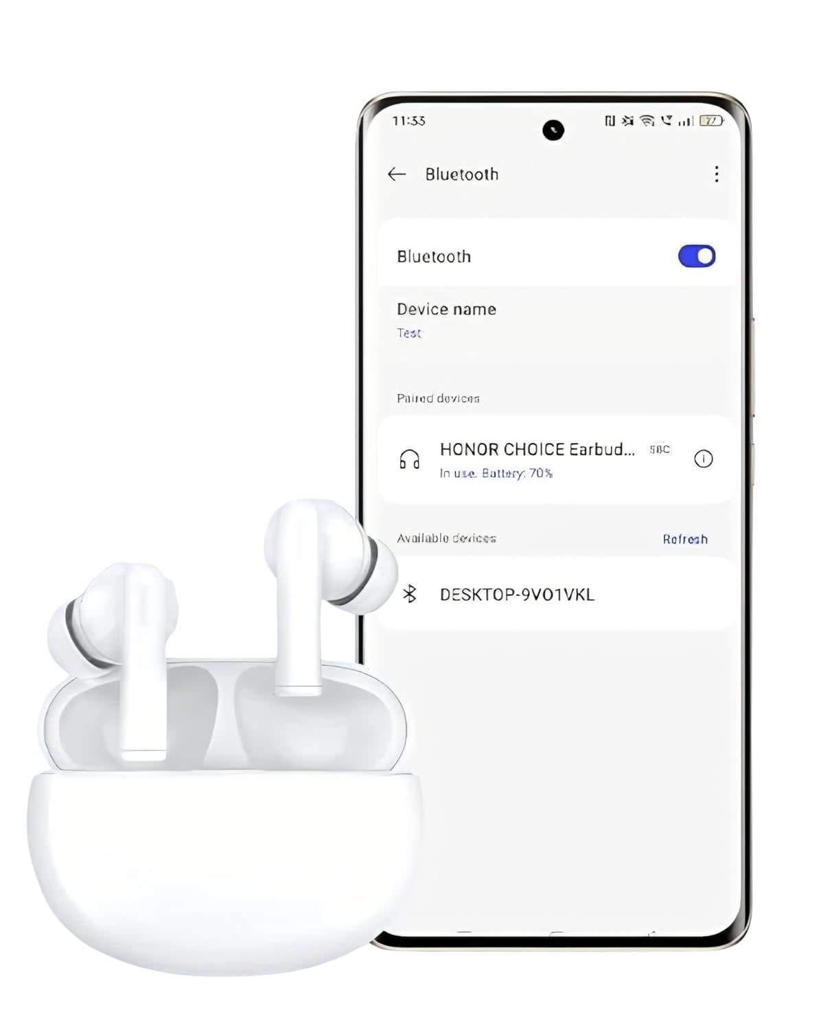 Honor Choice Earbuds X5 (White, Active Noise Cancellation, 35 Hours Playback, Bluetooth 5.3, TWS in-Ear Earbuds)