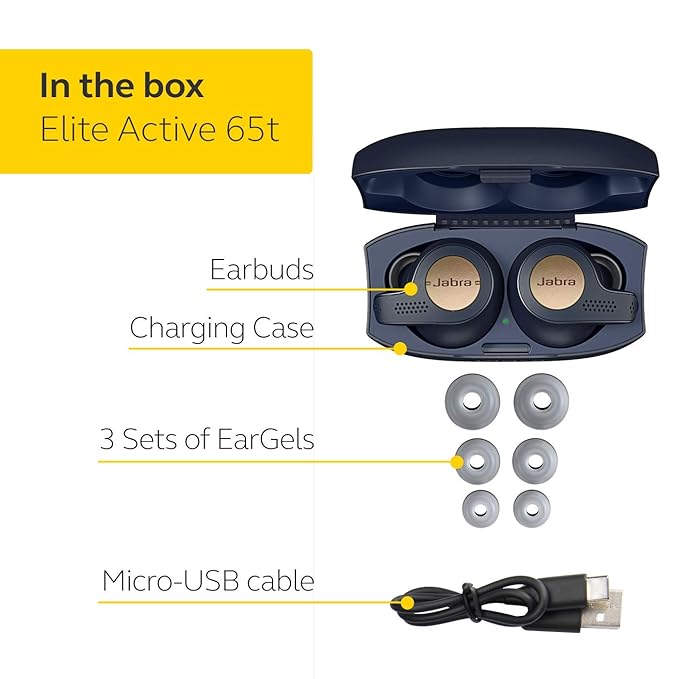 Jabra Store Elite Active 65t Bluetooth Truly Wireless In Ear Earbuds with Mic (Blue)