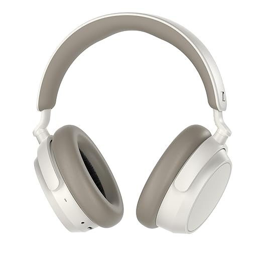 Sennheiser Accentum Plus Wireless Bluetooth Over Ear Headphones-Designed in Germany with Quick-Charge,50H Battery(with ANC),Adaptive Hybrid ANC,Sound Personalization and 2 Yr Warranty Â– White