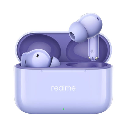 Realme Buds T200 True Wireless Earbuds with Hi-Res Audio, 12.4mm Dynamic Bass Drivers, 32 dB ANC, Quad Mic, 45ms Latency, Upto 50 Hrs Playback, Fast Charge, IP55 Rated, BT 5.4 (Dreamy Purple)