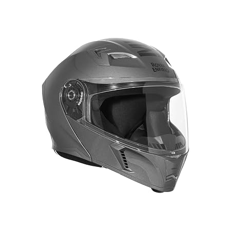 Royal Enfield Mod Adroit MLG Modular Face helmet | Certification: ISI | Impact Protection: High-density EPS liner | Polycarbonate Visor | Micrometric lock | BLACK M