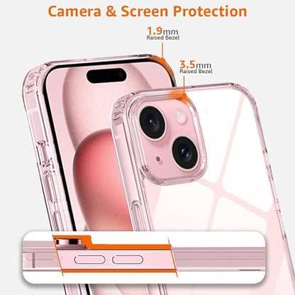 Amazon Basics TPU Ultra Hybrid Clear Camera Protection Back Cover Case for iPhone 15 Plus - Crystal Clear