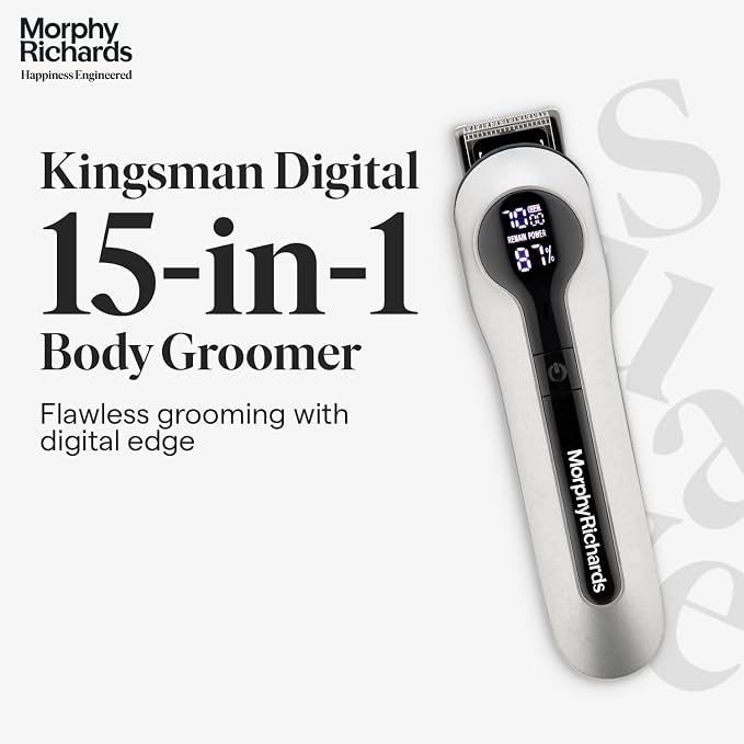 Morphy Richards Kingsman Digital 15-IN-1 Men Body Groomer, White