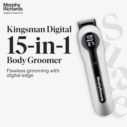 Morphy Richards Kingsman Digital 15-IN-1 Men Body Groomer, White