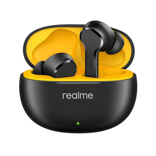 Realme Earbuds T110 with Ai Enc for Calls, Upto 38 Hours of Playback and Fast Charging Bluetooth in Ear Headset (Punk Black, True Wireless)