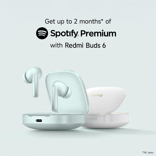 Redmi Buds 6, Dual Driver TWS in Ear Earbuds, 49dB Hybrid Active Noise Cancellation, Spatial Audio, Dual Device Connection, Quad Mic AI ENC, 42 Hrs Playtime, Custom EQ, Wireless Earbuds (Green)