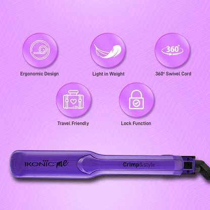 IKONIC Crimp & Style Hair Crimper, Purple