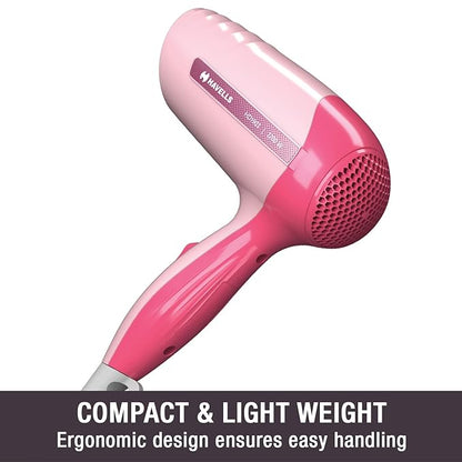 Havells 1200W Powerful Hair Dryer | Overheat Protection | 2 Heat Settings (Hot/Warm) | Heat Balance Technology | Premium Pink | Your perfect Blow dry companion for Effortless Hair Styling | HD1903