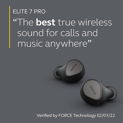 Jabra Elite 7 Pro in Ear Bluetooth Truly Wireless in Ear Earbuds with Mic, Active Noise Cancellation, Compact Design, MultiSensor Voice Tech - Titanium Black