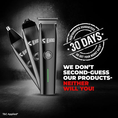 Beardo Ape-X Prime 3-in-1 Multipurpose Trimmer for Men | Grooming Kit : Beard Trimmer, Precision Trimmer, Ear & Nose Trimmer | Stainless Steel self-sharpening blades | Type C charging
