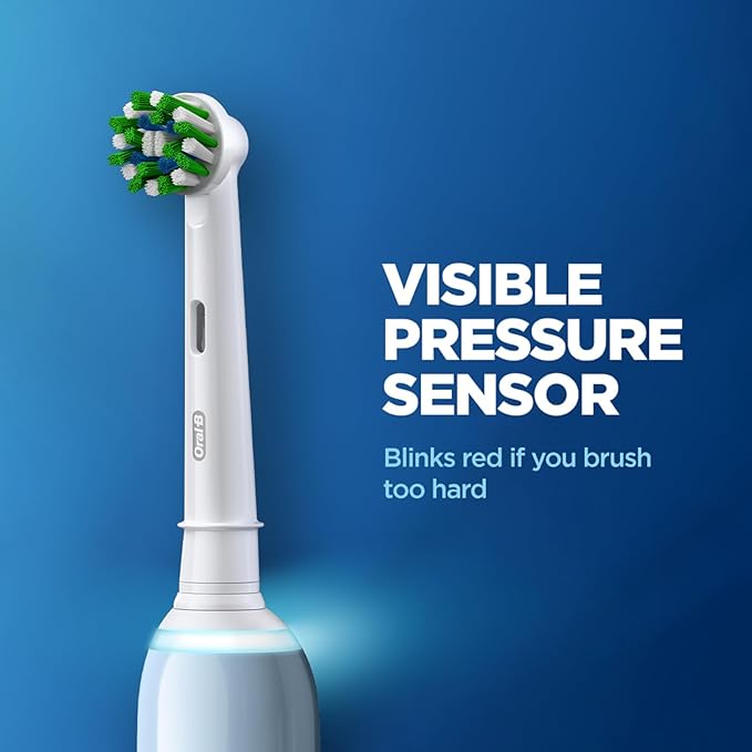 Oral-B Pro 3 Rechargeable Rotating Electric Toothbrush for Adults, 3 Cleaning Modes with Pressure Sensor, 2 Min Timer with Quadpacer, 2 Year Warranty by Oral B, IPX7 Water Resistant, Round Brush Head