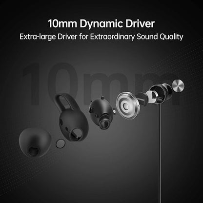 OPPO Enco M32 Bluetooth Wireless in Ear Earbuds with Mic,10 Mins Charge - 20Hrs Music Fast Charge, 28Hrs Battery Life,10mm Driver, IP55 Dust & Water Resistant (Black)