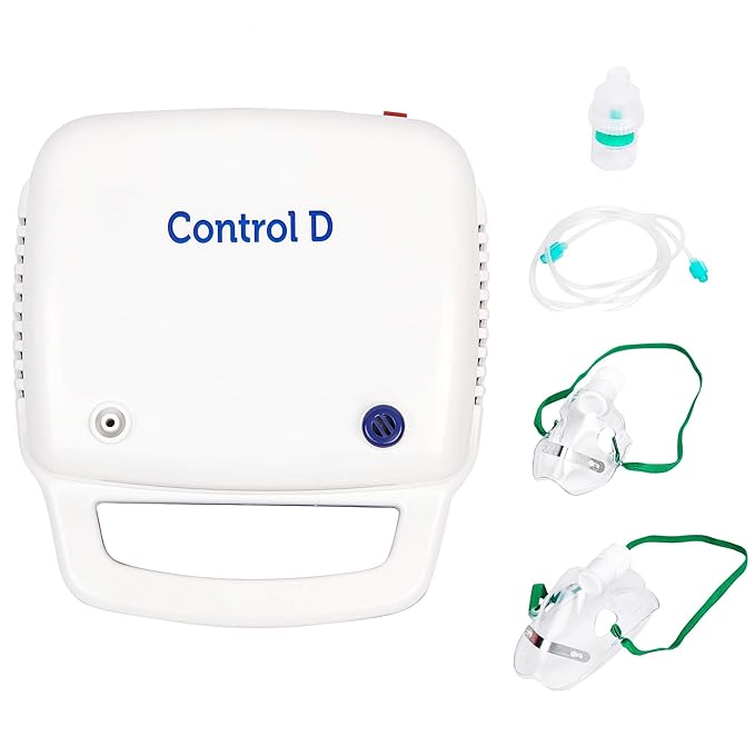 Control D Blue & White Compressor Complete Kit Nebulizer with Child and Adult Masks