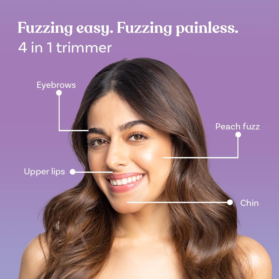 Bombae 4 In 1 Face & Eyebrow |Trimmer For Women All In One|Eyebrow Trimmer|Facial Hair Removal Machine |Women Trimmer | 90 Min Runtime | C Type Charging | For Eyebrows, Upperlips, Sideburns, Chin, Peach Fuzz